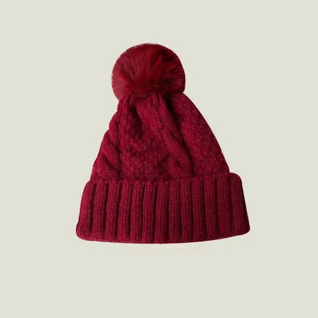 Bonnet à pompon tricot