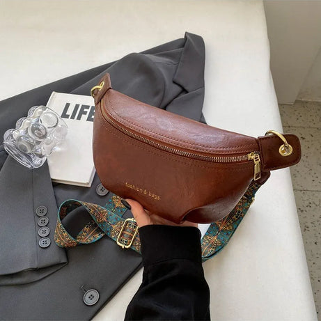 Sac à main banane femme cuir vintage