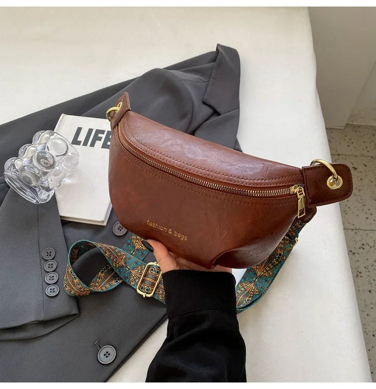 Sac à main banane femme cuir vintage