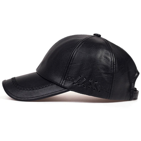 Casquette Cuir Noir