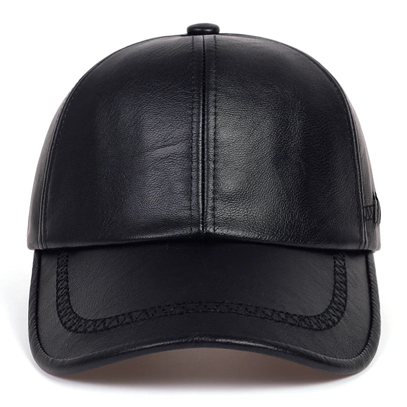 Casquette Cuir Noir