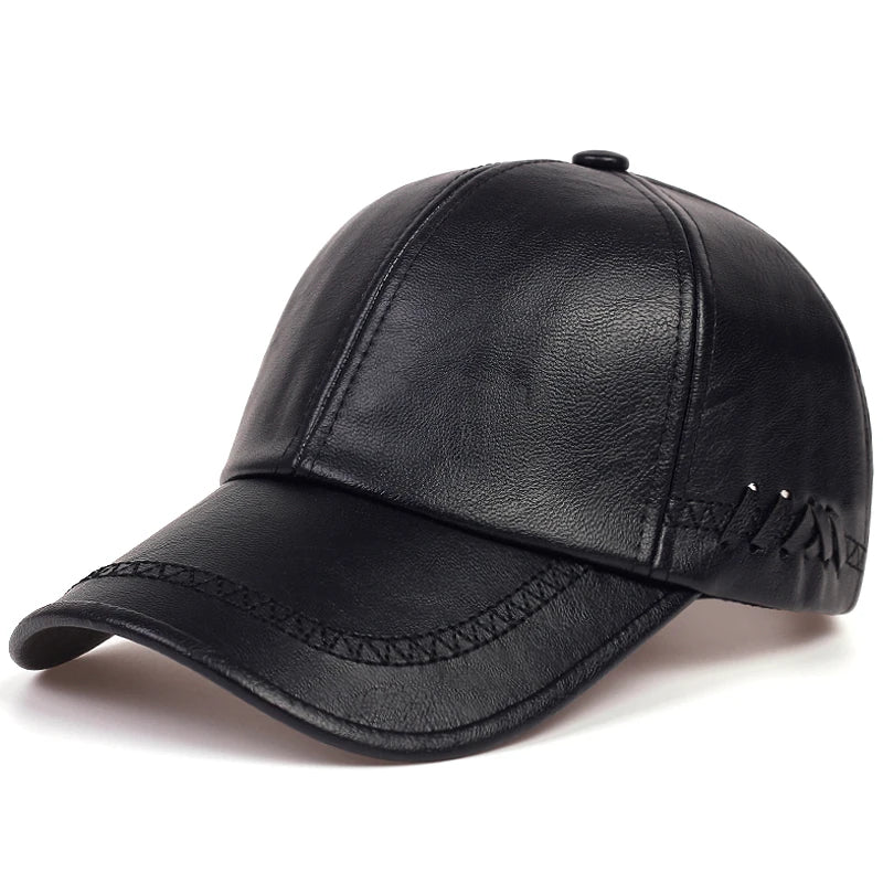 Casquette Cuir Noir