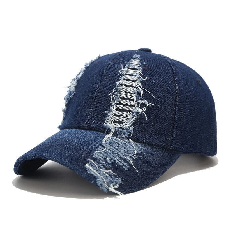 Casquette Denim Déchirée