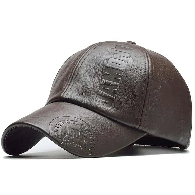 Casquette En Cuir Léger Brodée