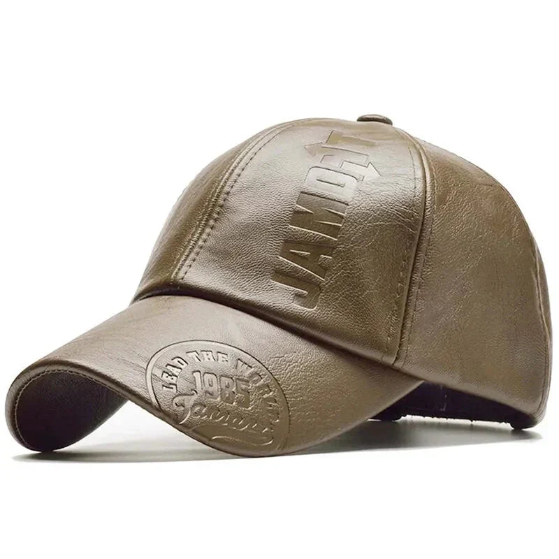Casquette En Cuir Léger Brodée