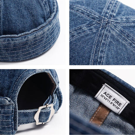Casquette sans visière denim