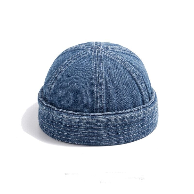 Casquette sans visière denim