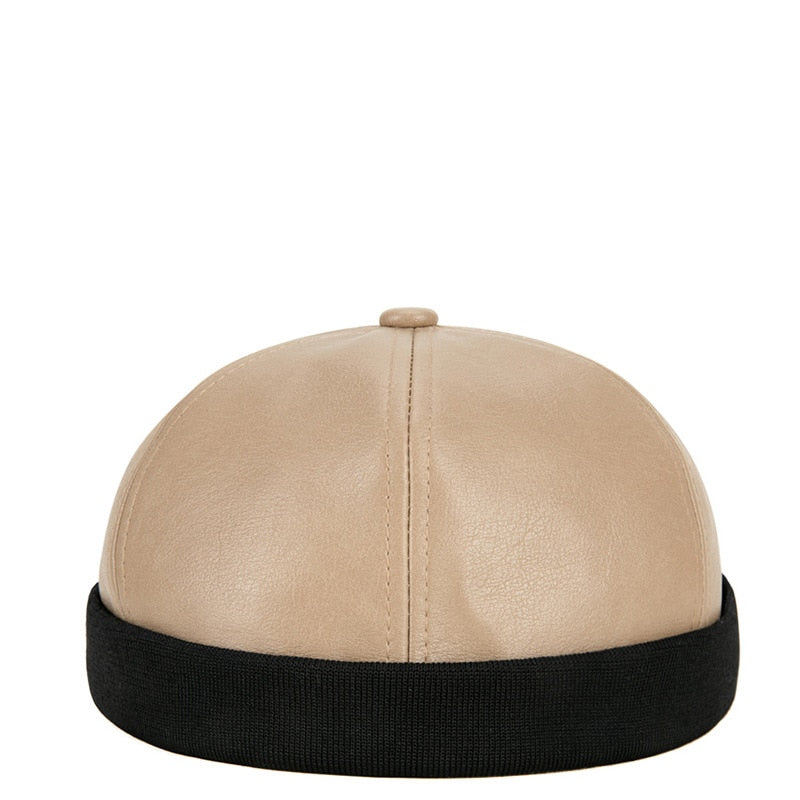 Casquette sans visière simili cuir