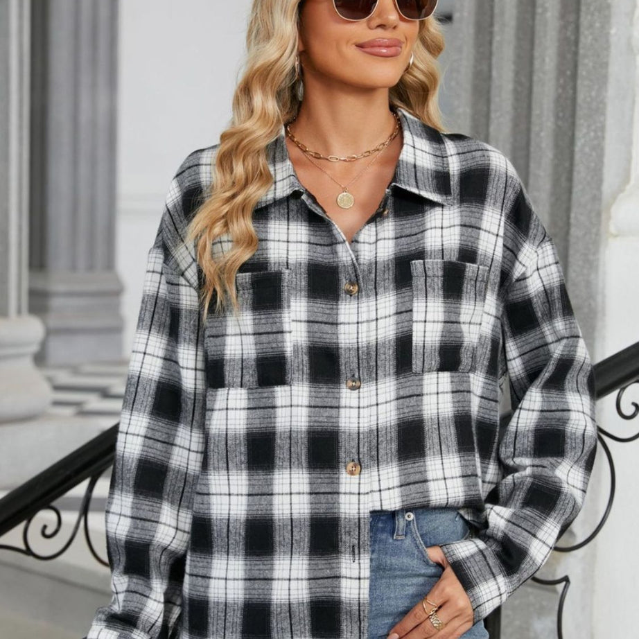 Chemise à Carreaux Femme - Confort & Élégance - Manches Longues