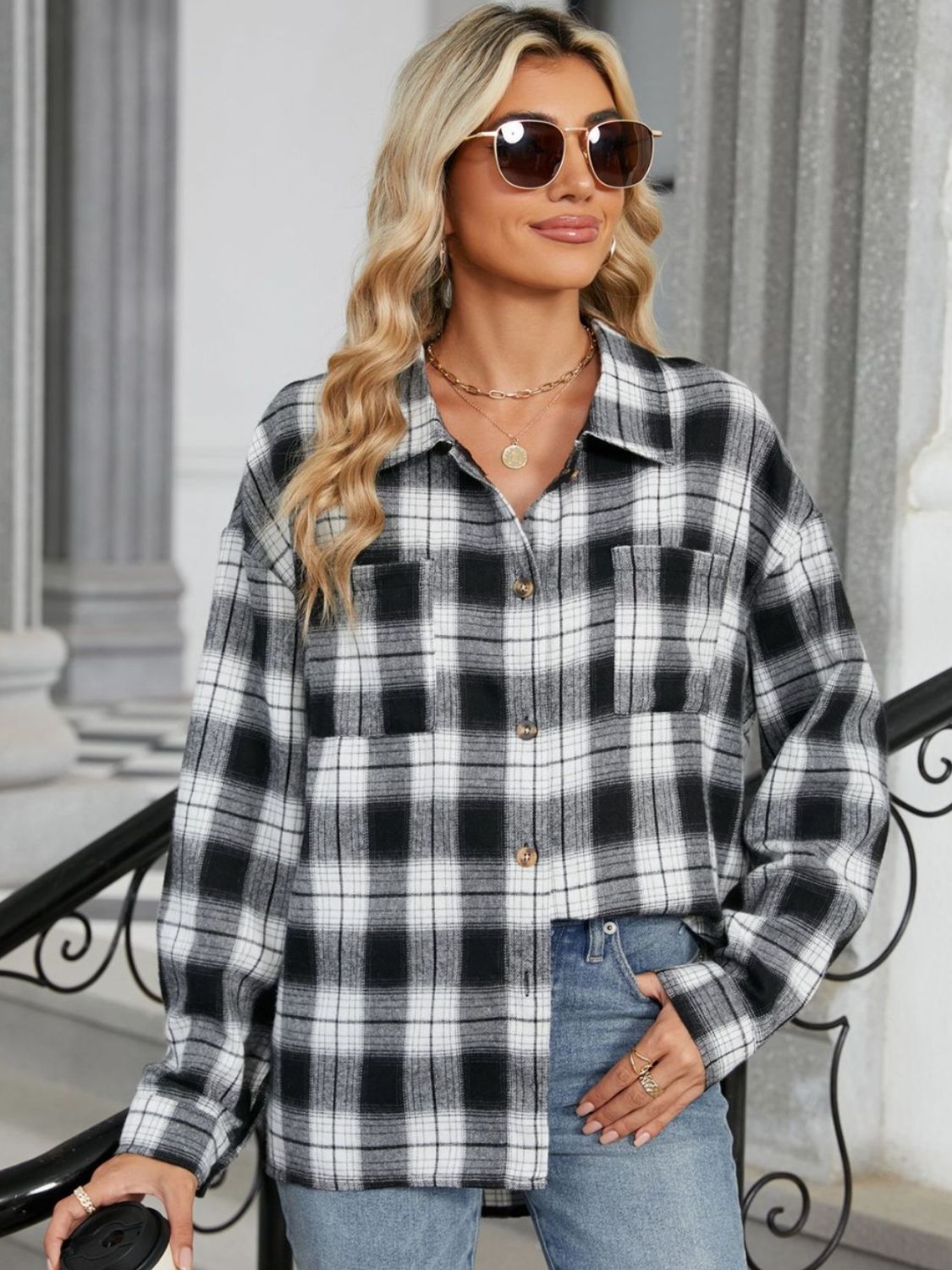 Chemise à Carreaux Femme - Confort & Élégance - Manches Longues