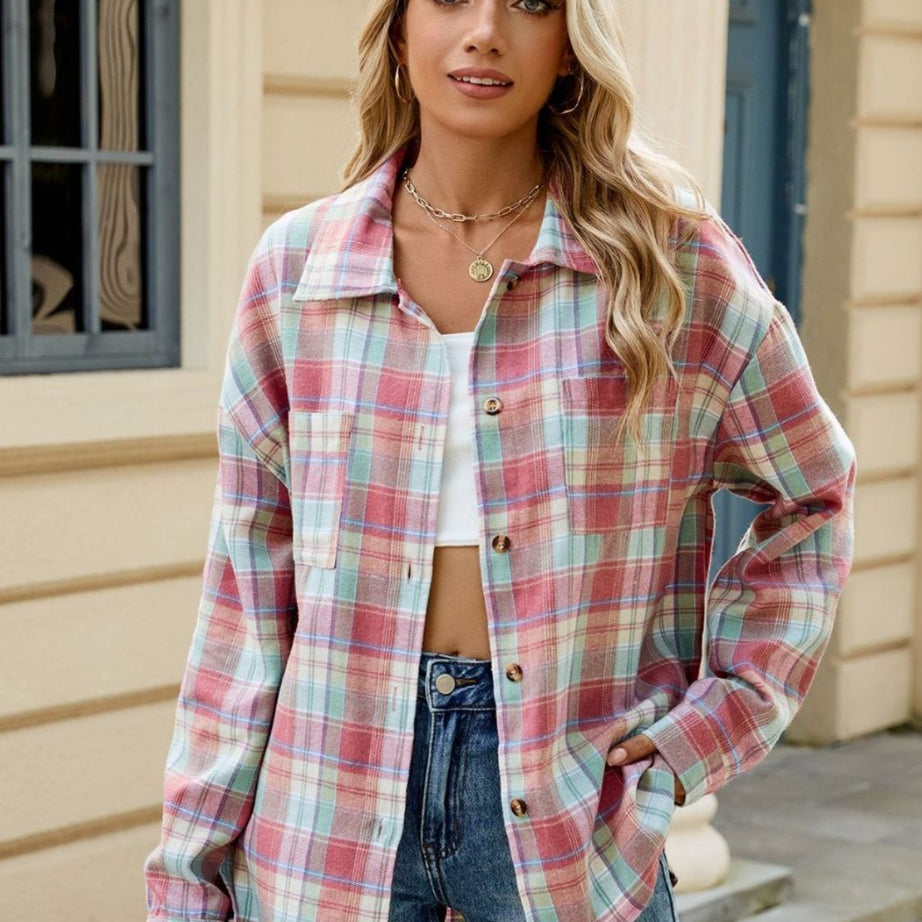 Chemise à Carreaux Femme - Confort & Élégance - Manches Longues