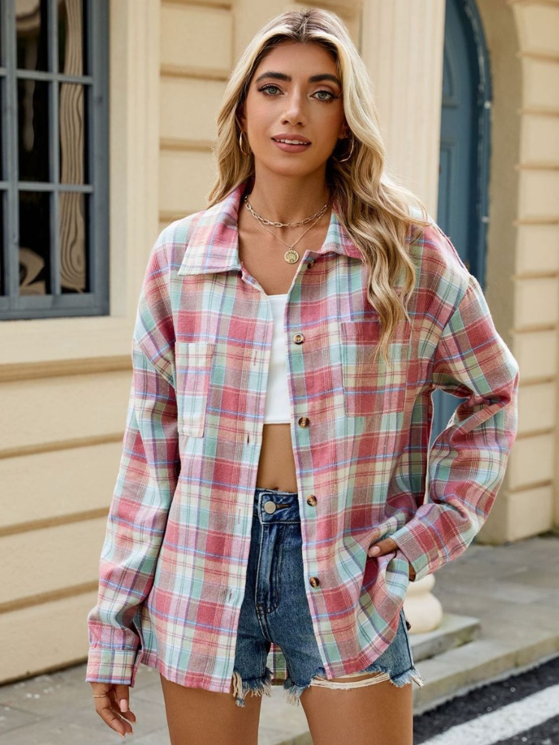 Chemise à Carreaux Femme - Confort & Élégance - Manches Longues