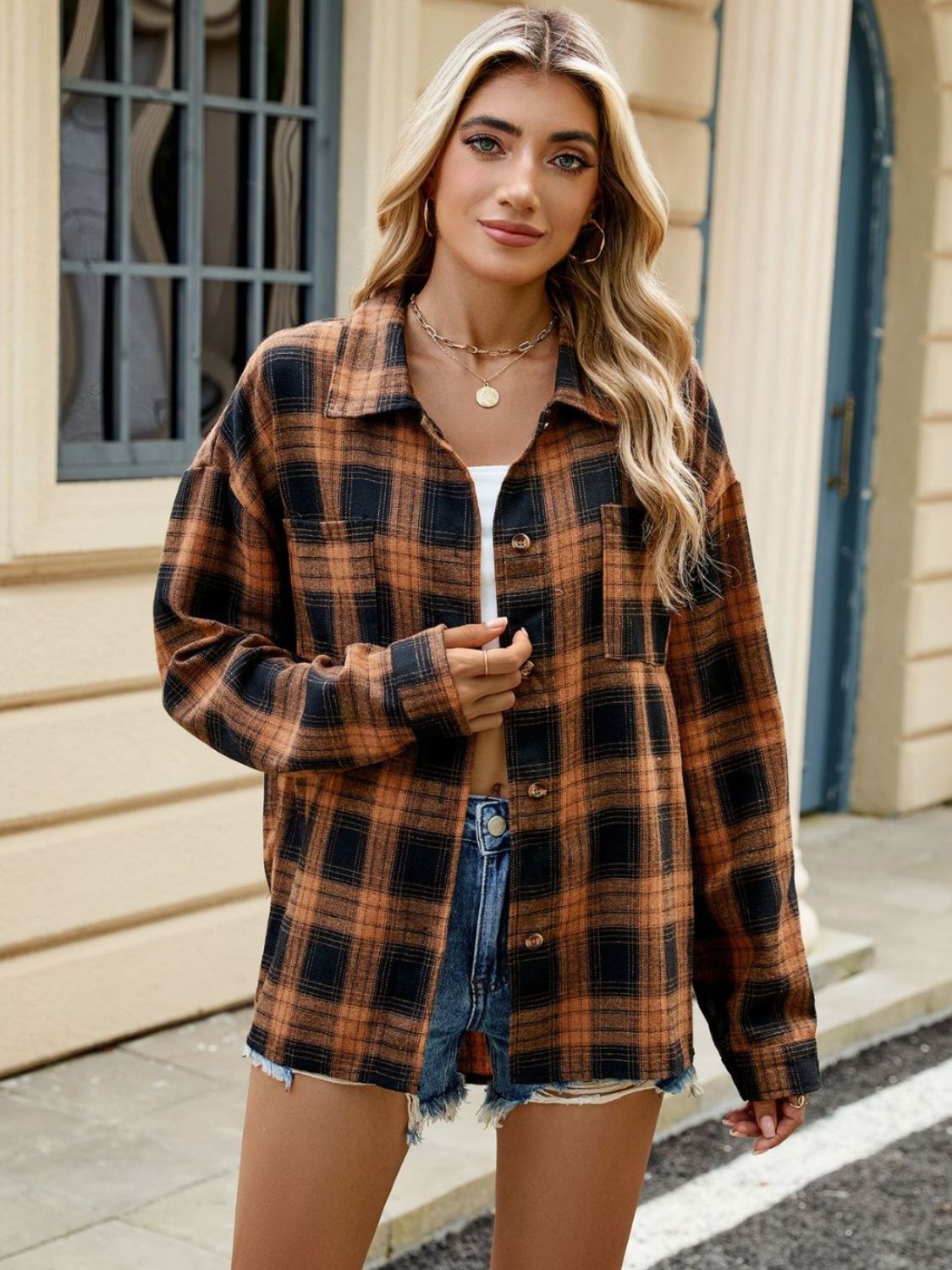 Chemise à Carreaux Femme - Confort & Élégance - Manches Longues