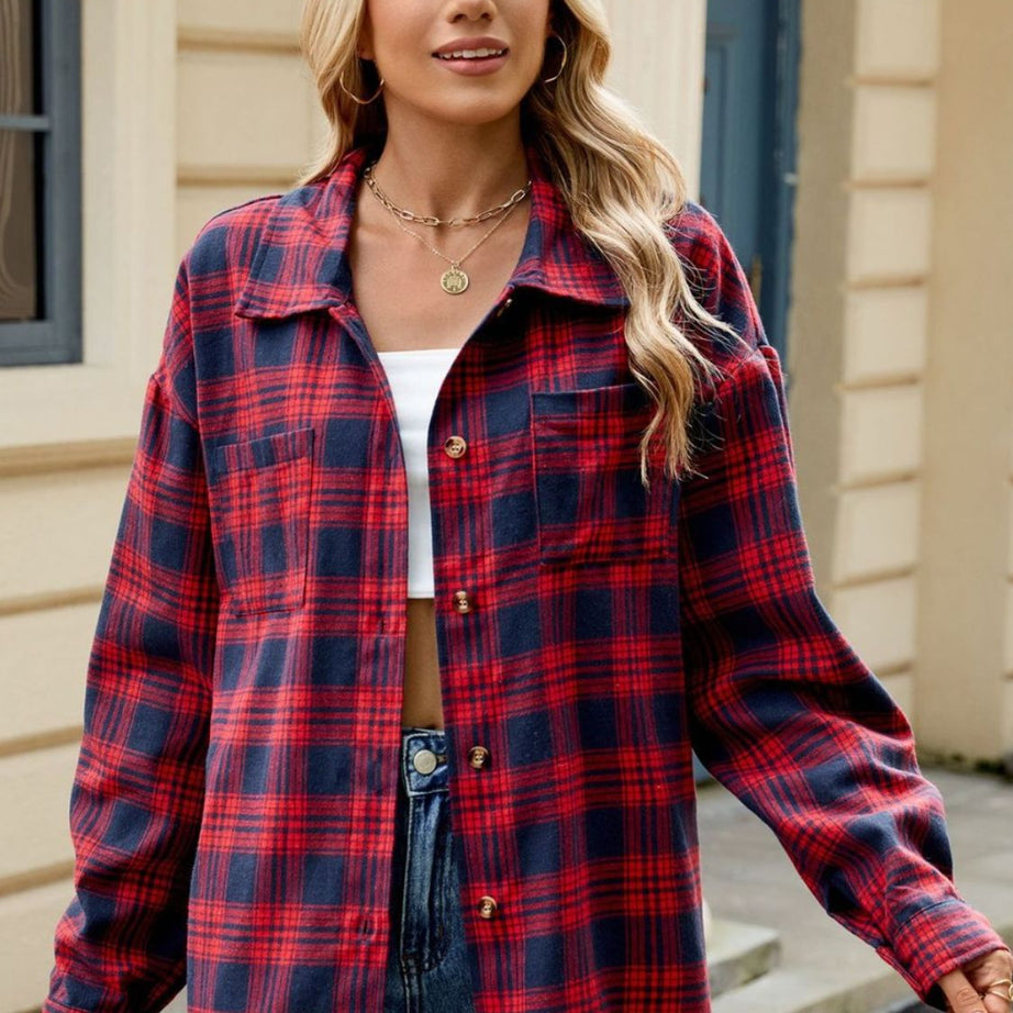 Chemise à Carreaux Femme - Confort & Élégance - Manches Longues