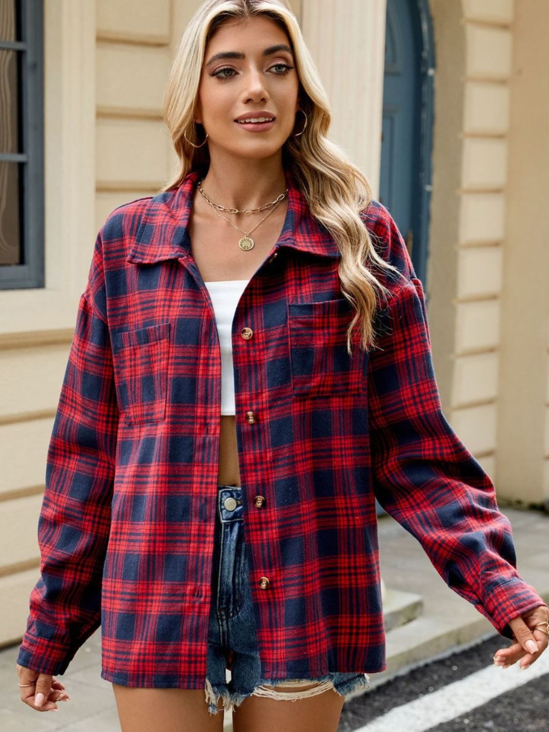 Chemise à Carreaux Femme - Confort & Élégance - Manches Longues