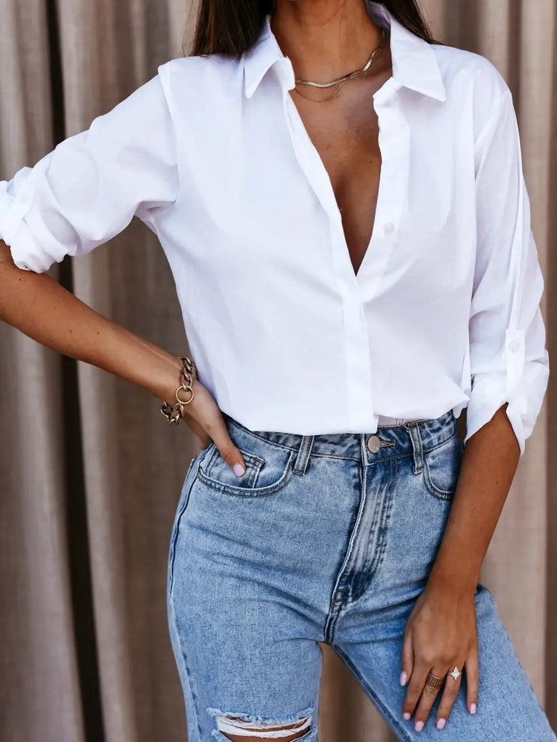 Chemise Blanche - Élégance Intemporelle | Coupe Ajustée