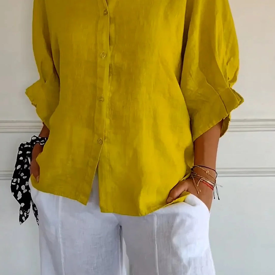 Chemise Motif Noué Coton Lin | Élégance et Confort