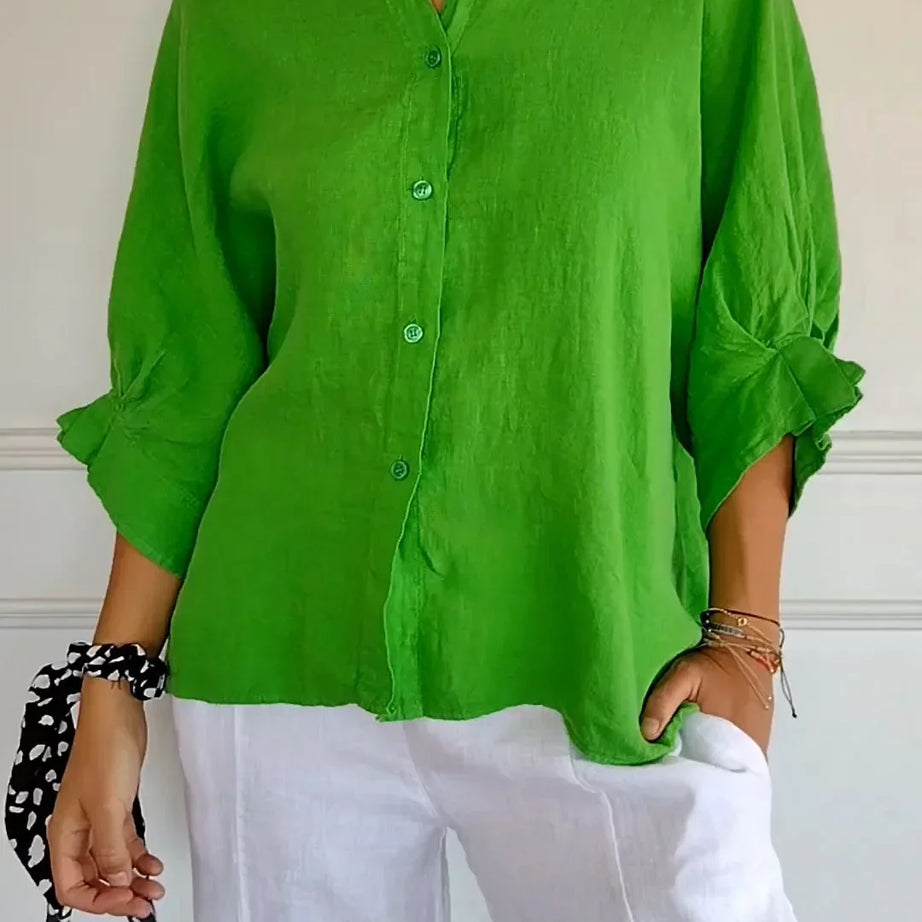 Chemise Motif Noué Coton Lin | Élégance et Confort
