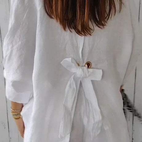 Chemise Motif Noué Coton Lin | Élégance et Confort