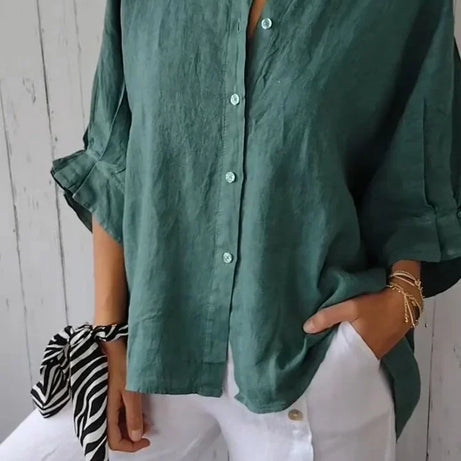 Chemise Motif Noué Coton Lin | Élégance et Confort