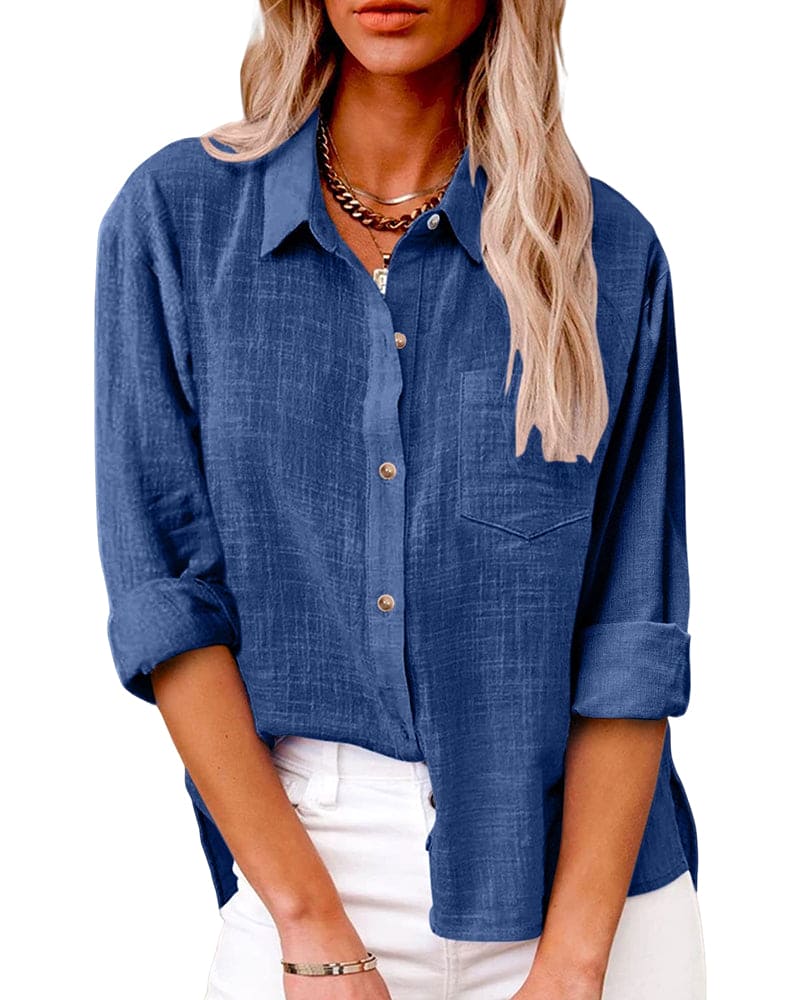 Chemise en lin femme-| Élégance et confort décontracté