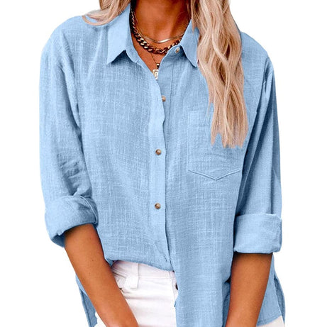 Chemise en lin femme-| Élégance et confort décontracté