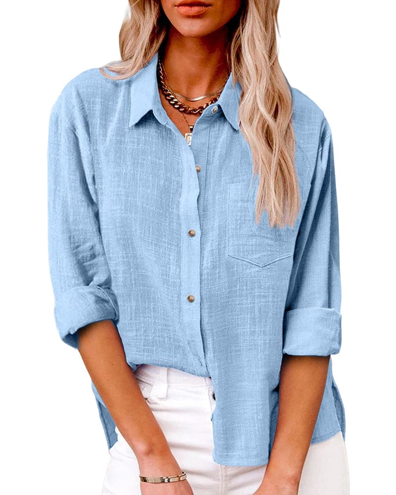 Chemise en lin femme-| Élégance et confort décontracté