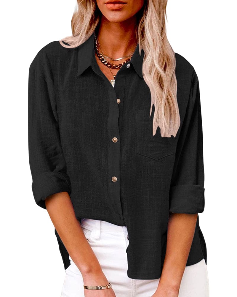 Chemise en lin femme-| Élégance et confort décontracté