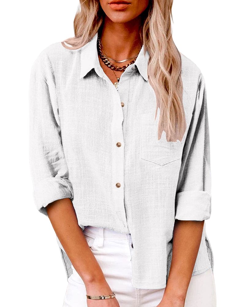 Chemise en lin femme-| Élégance et confort décontracté