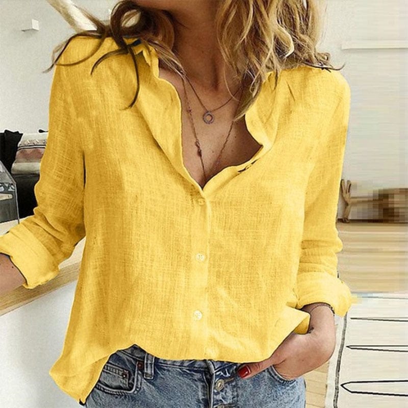 Chemise en Lin Élégante - Col Pointu | Haute Qualité