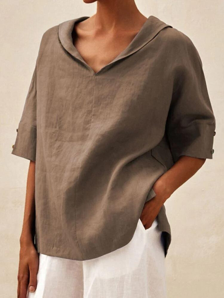 Chemise Femme Col V - Décontractée, Élégante & Confortable
