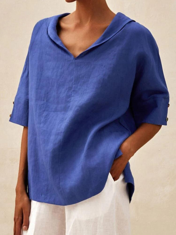 Chemise Femme Col V - Décontractée, Élégante & Confortable