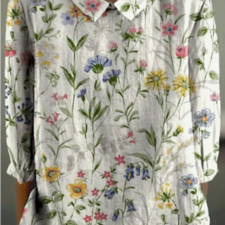 Chemise Camila - Coton, Lin, Floral Rétro - Femme