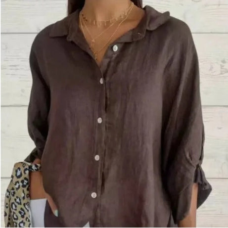 Chemise Femme en Lin -  Manches Longues | Coupe Décontractée