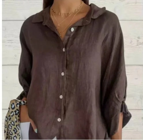 Chemise Femme en Lin -  Manches Longues | Coupe Décontractée