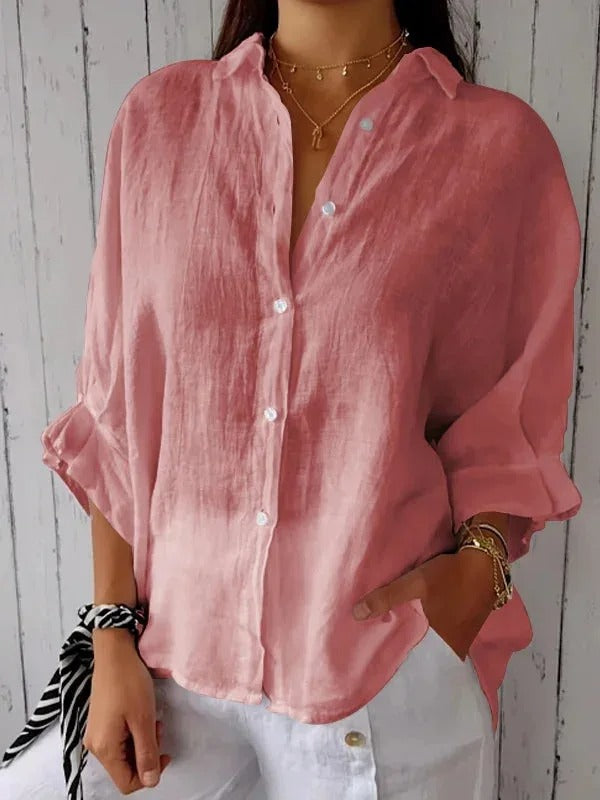 Chemise Femme en Lin -  Manches Longues | Coupe Décontractée
