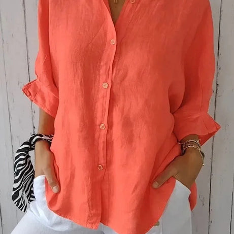 Chemise Femme en Lin -  Manches Longues | Coupe Décontractée