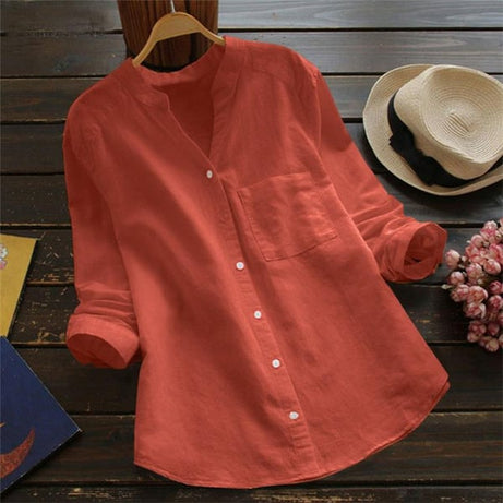 Sophia - Chemise Lin Coton Femme - Décontractée et Chic