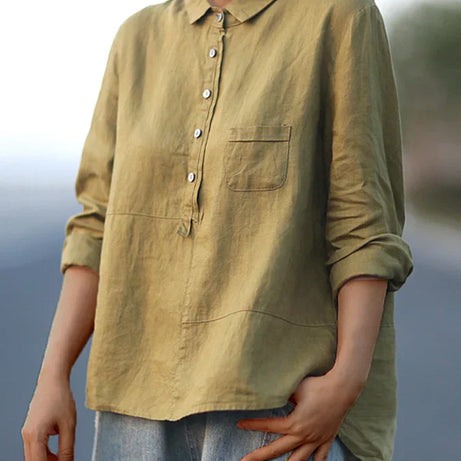 Chemise Femme Manches Longues - Bouton Revers - Paula