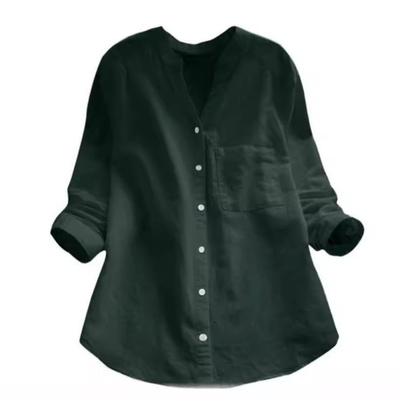 Sophia - Chemise Lin Coton - Élégance Décontractée