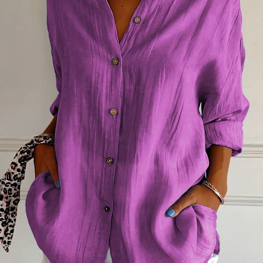 Chemise Femme Élégante et Légère - Design Plissé Chic
