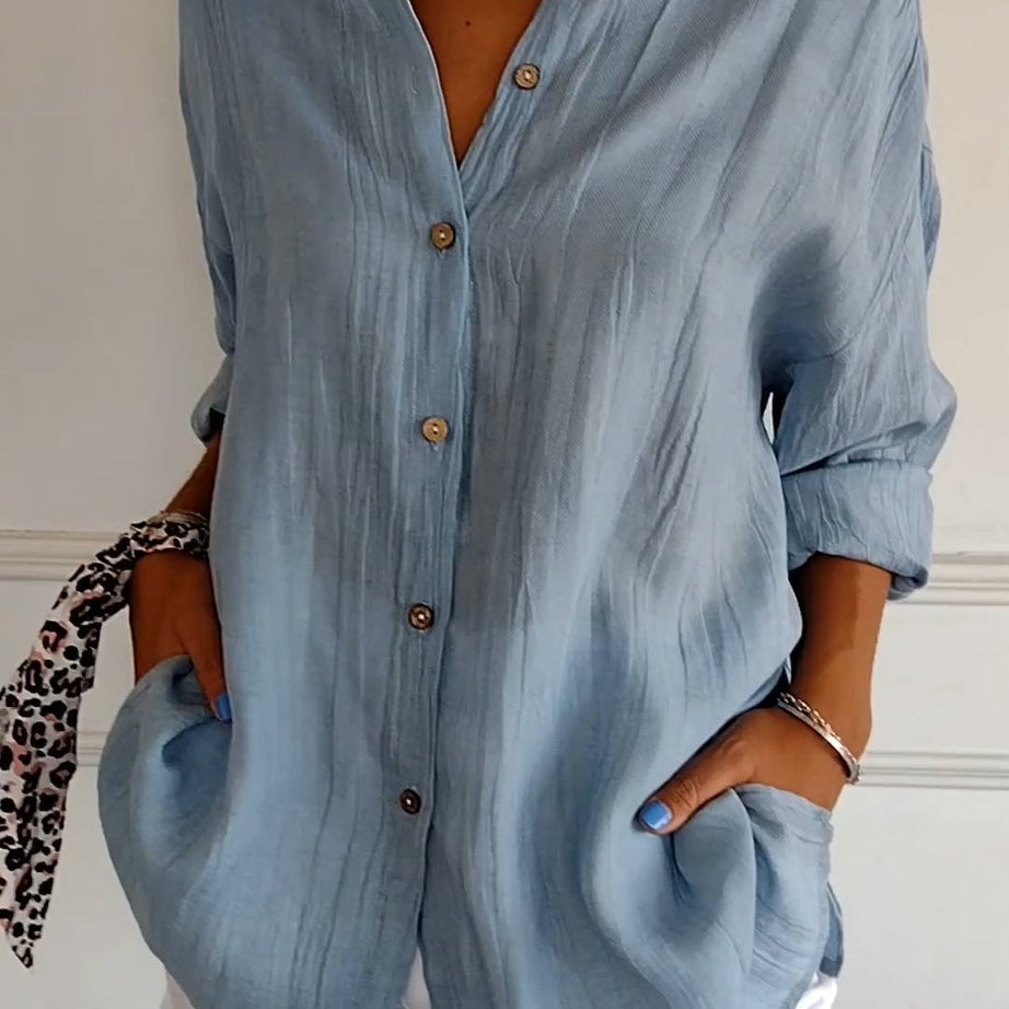 Chemise Femme Élégante et Légère - Design Plissé Chic