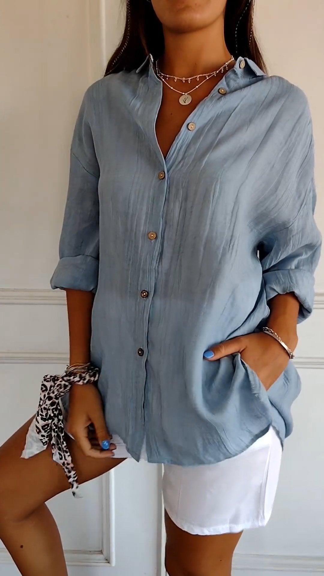Chemise Femme Élégante et Légère - Design Plissé Chic