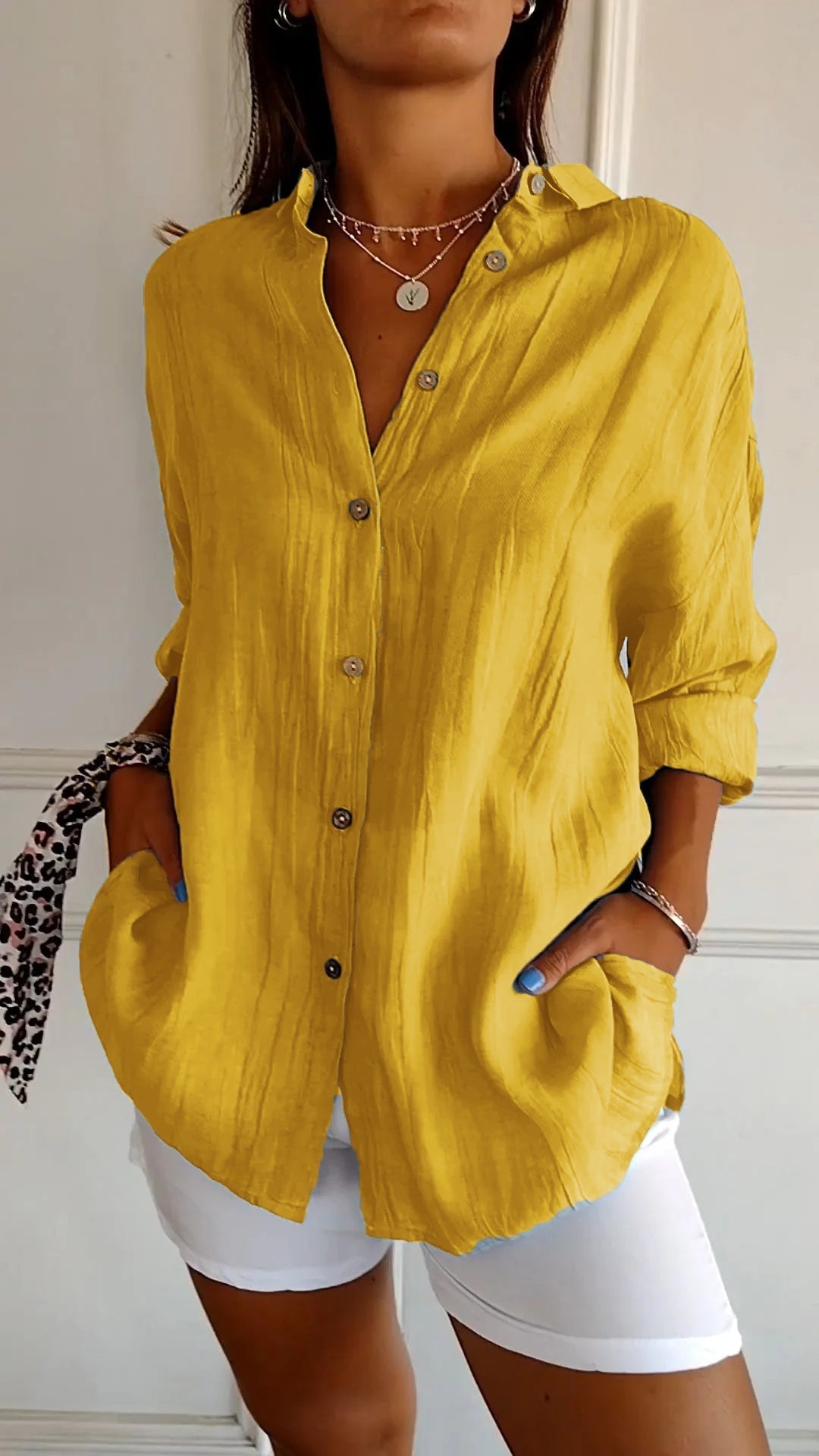 Chemise Femme Élégante et Légère - Design Plissé Chic