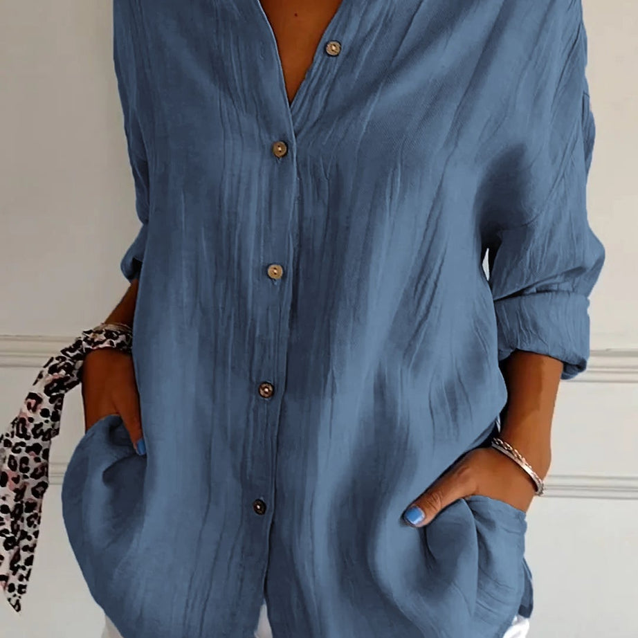 Chemise Femme Élégante et Légère - Design Plissé Chic