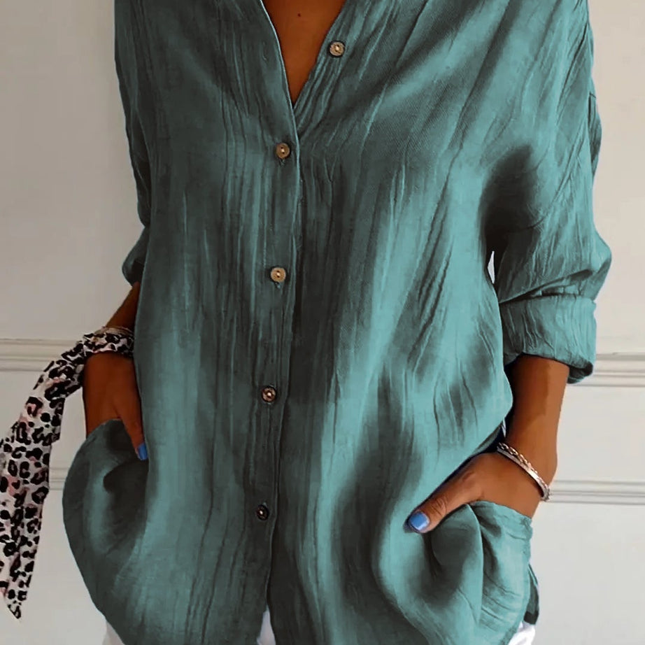 Chemise Femme Élégante et Légère - Design Plissé Chic