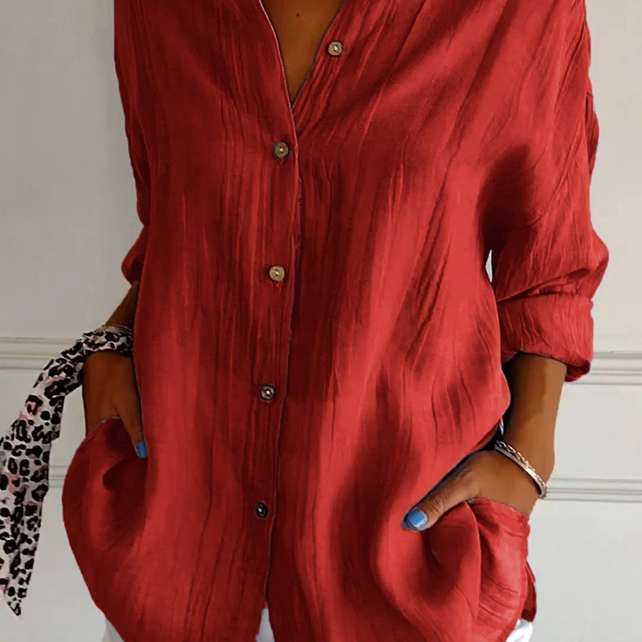 Chemise Femme Élégante et Légère - Design Plissé Chic