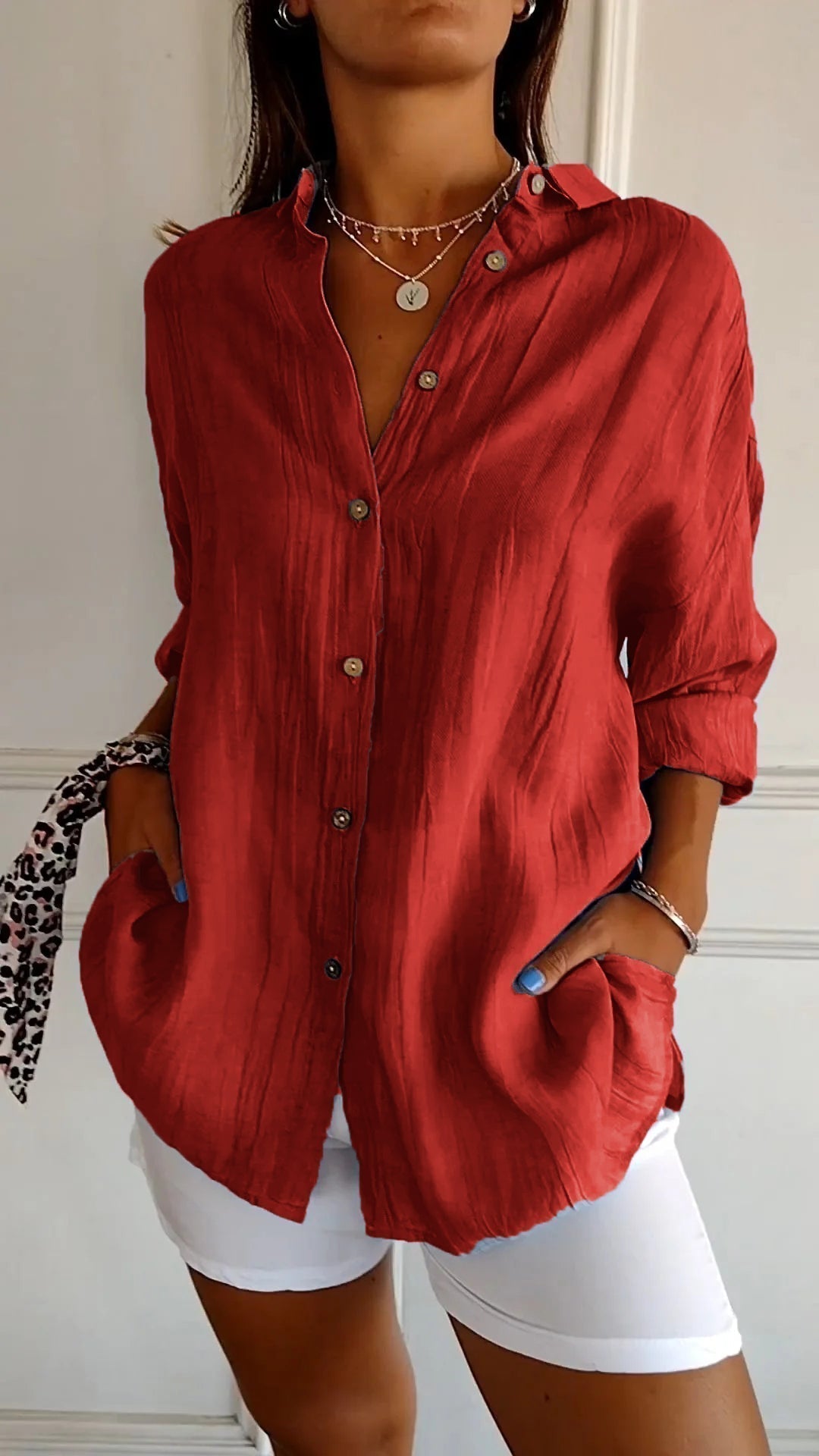 Chemise Femme Élégante et Légère - Design Plissé Chic