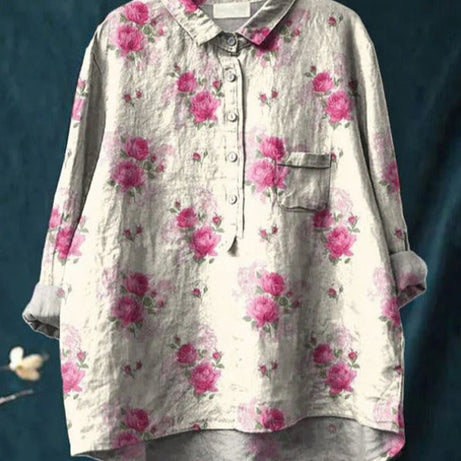 Blouse Soie Florale Chic - Claire™ | Élégance & Confort