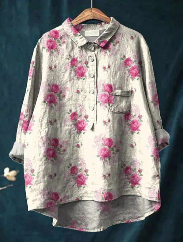 Blouse Soie Florale Chic - Claire™ | Élégance & Confort